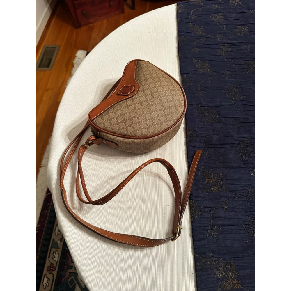 Celine Brown Beige Monogram Macadam Heart-Shaped Shoulder Bag - Picture 16 of 16